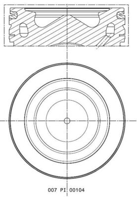 Mahle 007PI00104000 - Piston with rings and pin