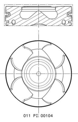 Mahle 011PI00104002 - Piston with rings and pin