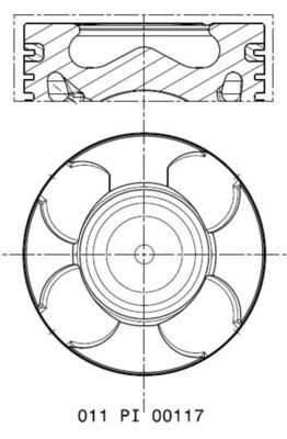 Mahle 011PI00117002 - Piston with rings and pin