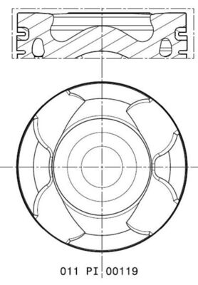 Mahle 011PI00119002 - Piston with rings and pin