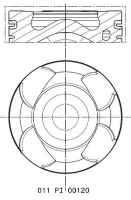 Mahle 011PI00120002 - Piston with rings and pin
