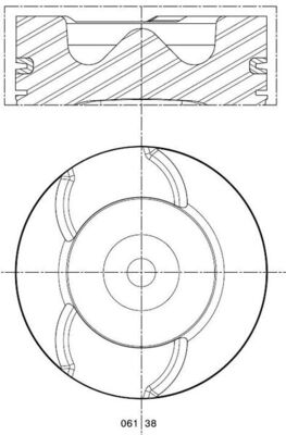 Mahle 0613800 - Piston with rings and pin