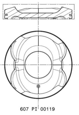 Mahle 607PI00119002 - Piston with rings and pin