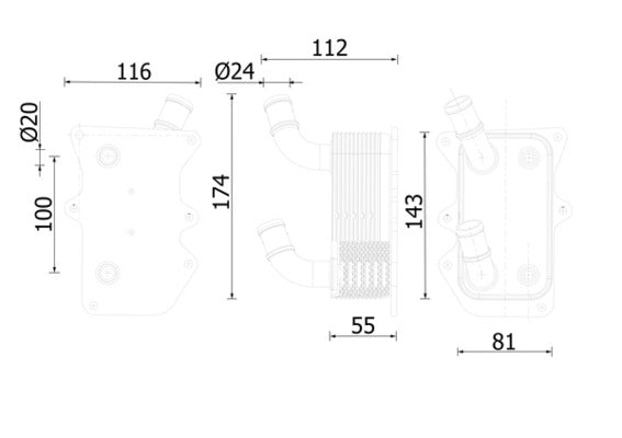Mahle CLC276000S - Oil Cooler, engine oil