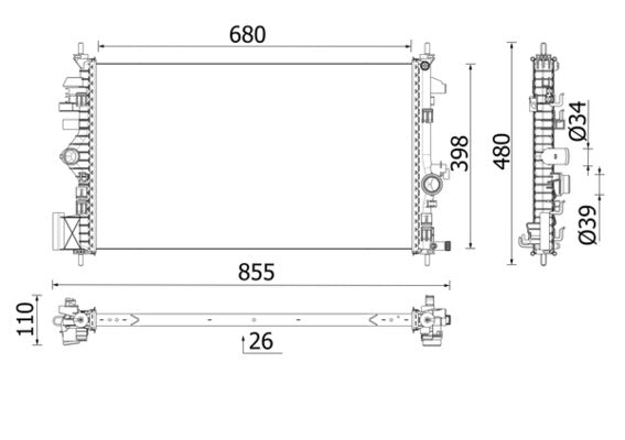 Mahle CR2265000P - Radiator, engine cooling