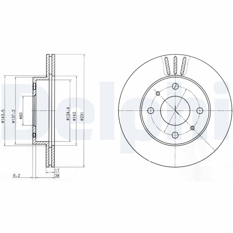 DELPHI BG4047 Brake Disc .