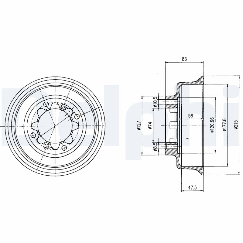 DELPHI BF43 Brake Drum
