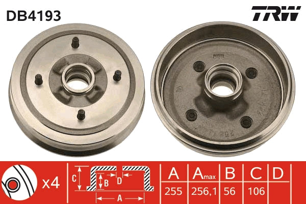 TRW MOTO DB4193 Brake Drum