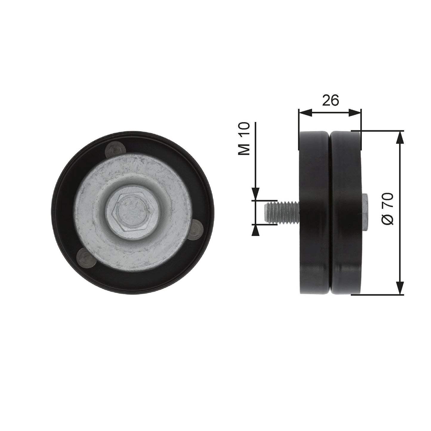 GATES GATT36363 V-Ribbed Belt Deflection/Guide Pulley