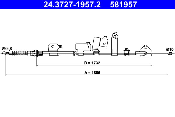 BOSCH 1987477616 Parking Brake Cable Pull