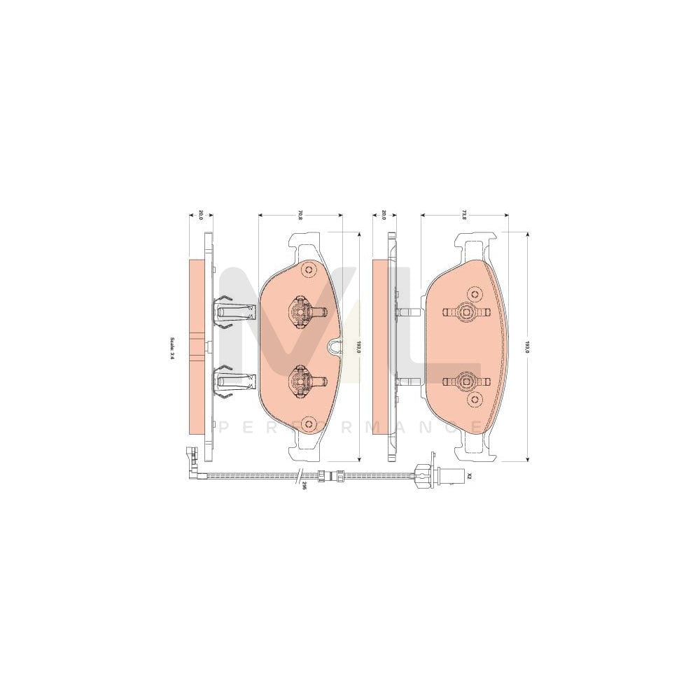 TRW Cotec Gdb1883 Brake Pad Set Incl. Wear Warning Contact | ML Performance Car Parts