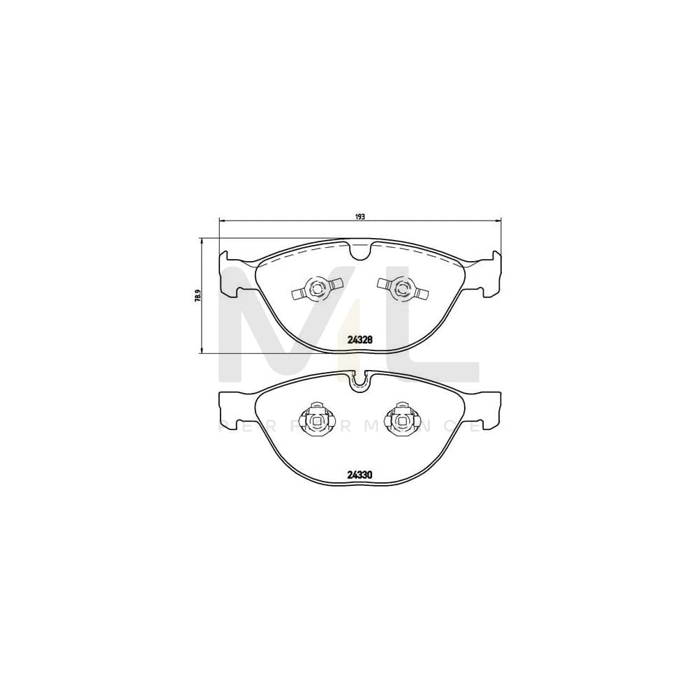 Brembo P 06 066 Brake Pad Set Prepared For Wear Indicator, With Piston Clip | ML Performance Car Parts