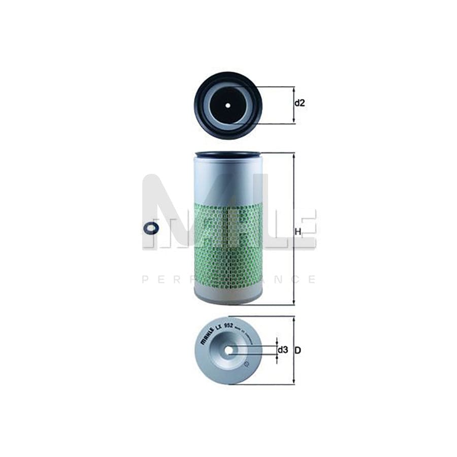 MAHLE ORIGINAL LX 952 Air Filter for LAND ROVER DEFENDER Filter Insert | ML Performance Car Parts