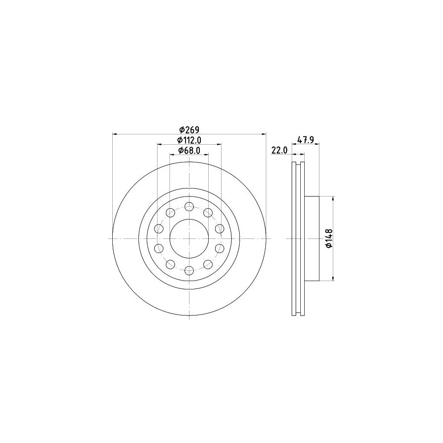 Hella 8MP 376 801-411 Water Pump For Mazda 323