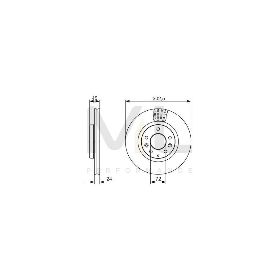 BOSCH 0 986 479 700 Brake Disc for MAZDA RX-8 (SE, FE) Vented, Oiled | ML Performance Car Parts