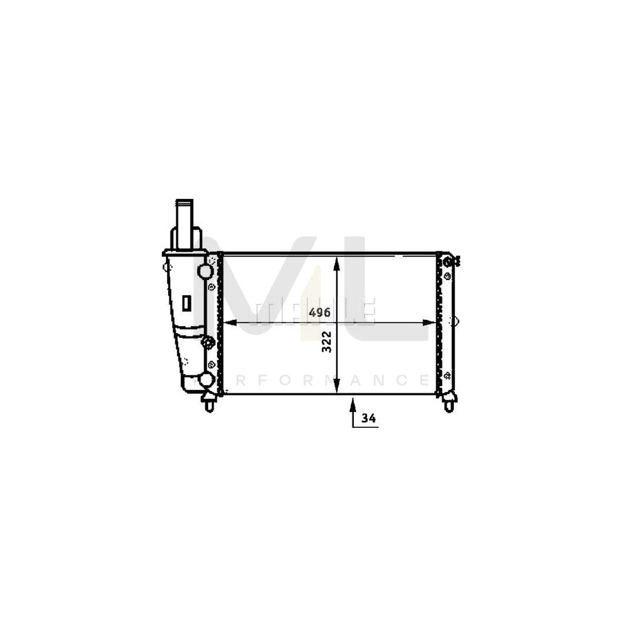 MAHLE ORIGINAL CR 346 000P Engine radiator Mechanically jointed cooling fins, Automatic Transmission, Manual Transmission | ML Performance Car Parts