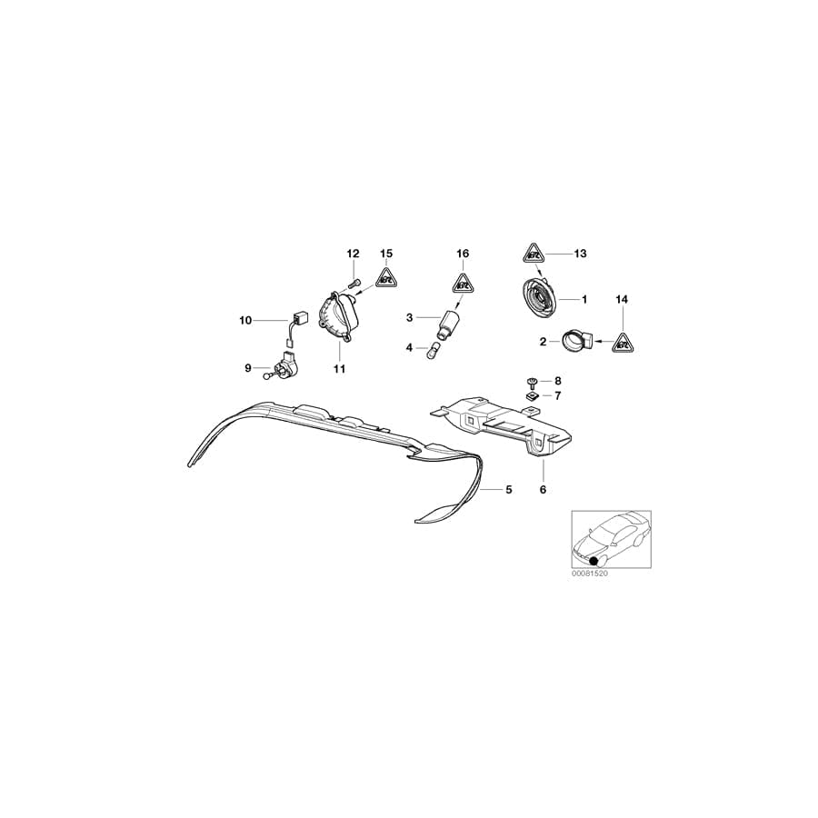 Genuine BMW 63122161631 E53 Covering Cap, Low Beam, Left (Inc. X5 4.4i, X5 3.0i & X5 4.6is) | ML Performance UK