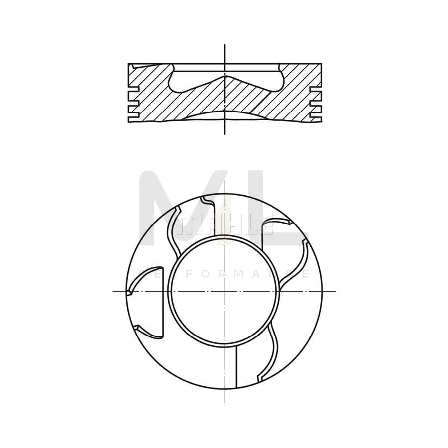 MAHLE ORIGINAL 003 15 01 Piston 80,26 mm, with piston ring carrier, without cooling duct | ML Performance Car Parts