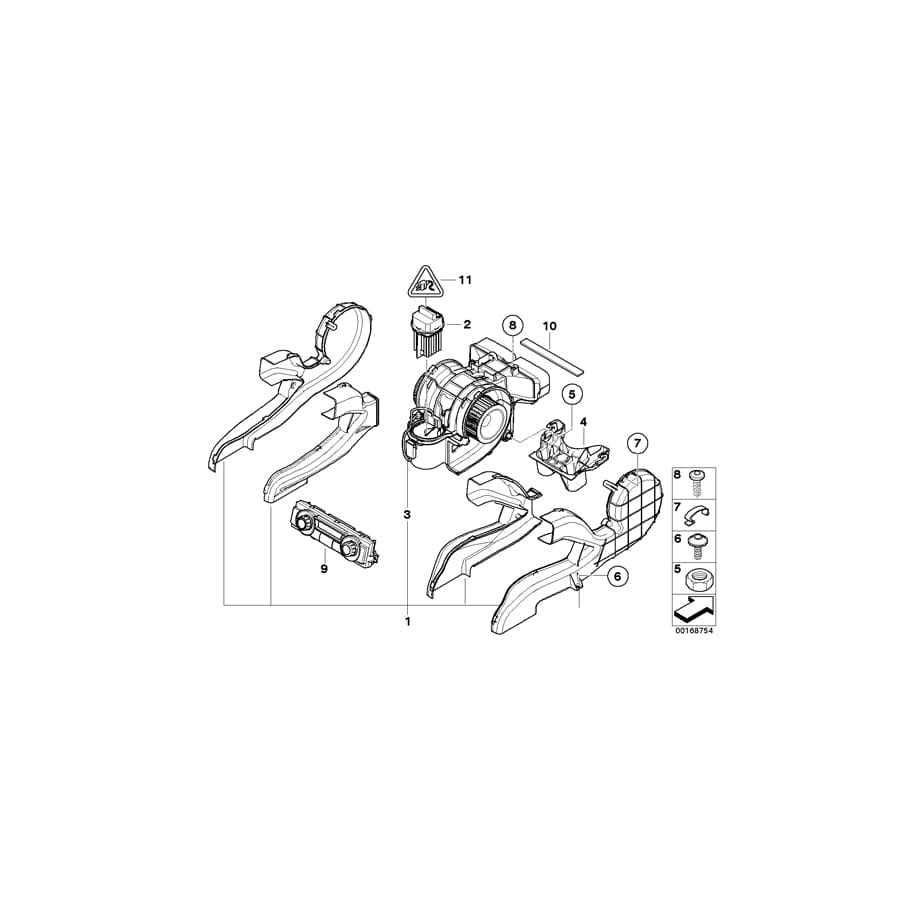 Genuine BMW 64106977950 E70 Blower Motor With Housing (Inc. X5) | ML Performance UK Car Parts