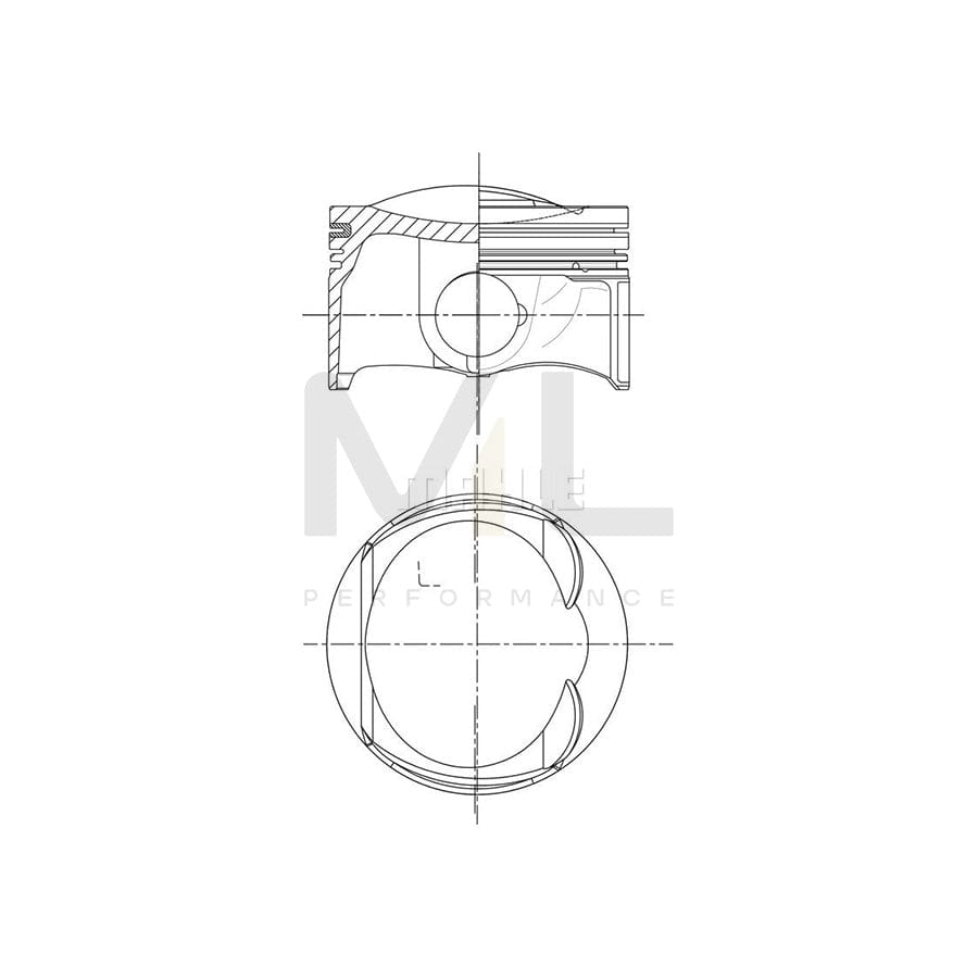MAHLE ORIGINAL 028 PI 00132 012 Piston 83,01 mm, with piston ring carrier, without cooling duct | ML Performance Car Parts
