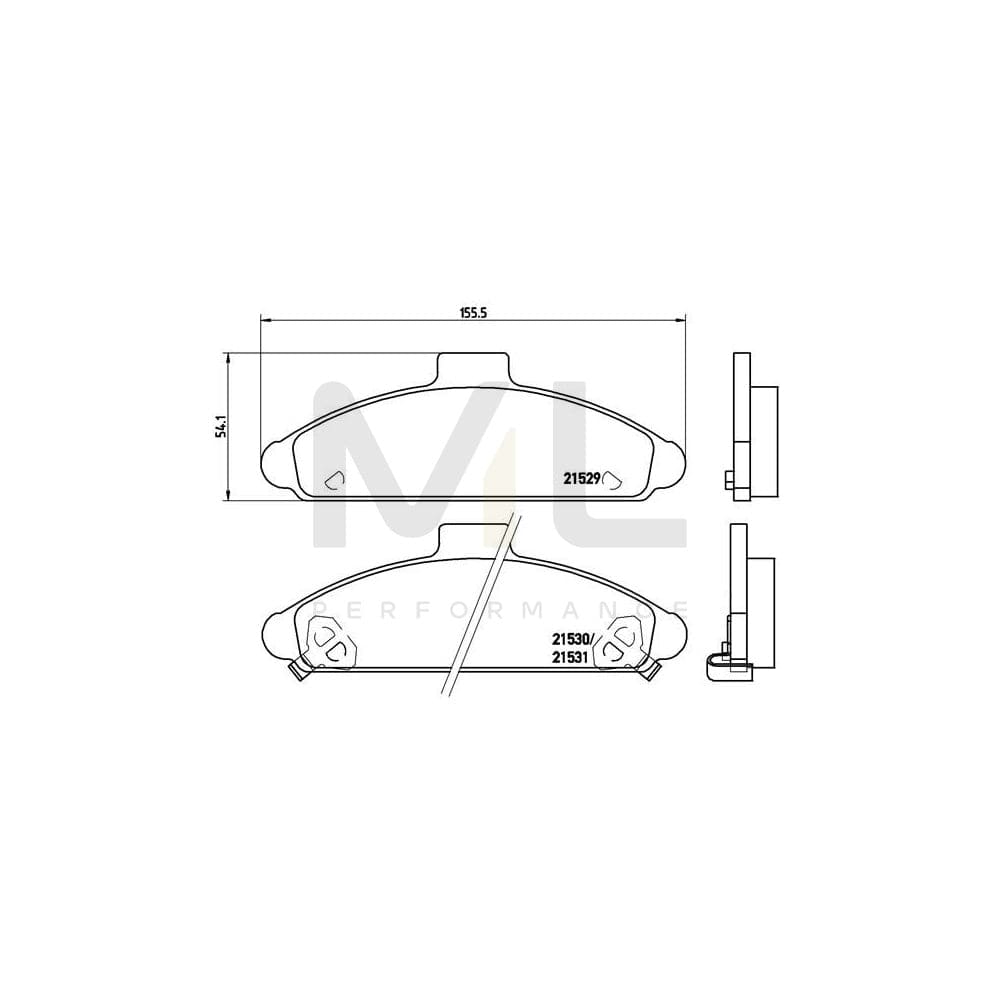 Brembo P 30 004 Brake Pad Set For Hyundai S-Coupé (Slc) With Acoustic Wear Warning | ML Performance Car Parts