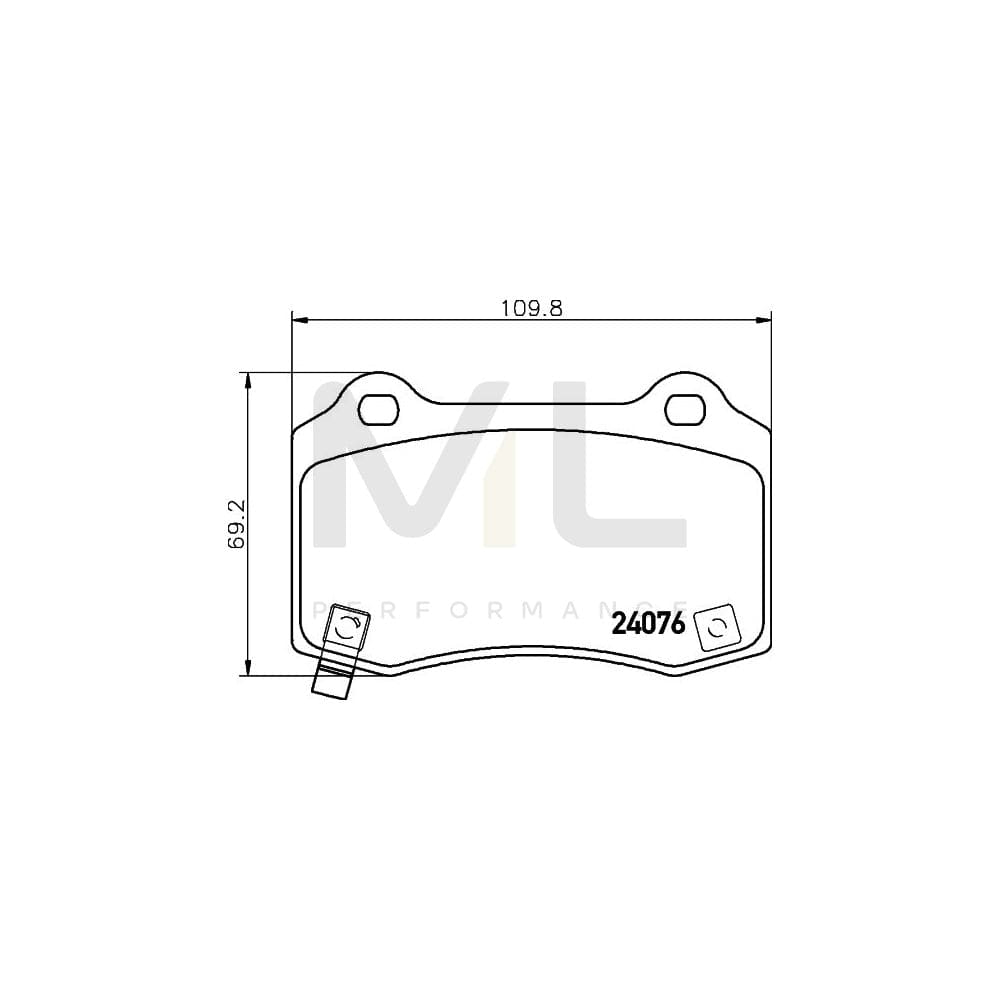 Hella 8DB 355 014-211 Brake Pad Set With Acoustic Wear Warning | ML Performance Car Parts