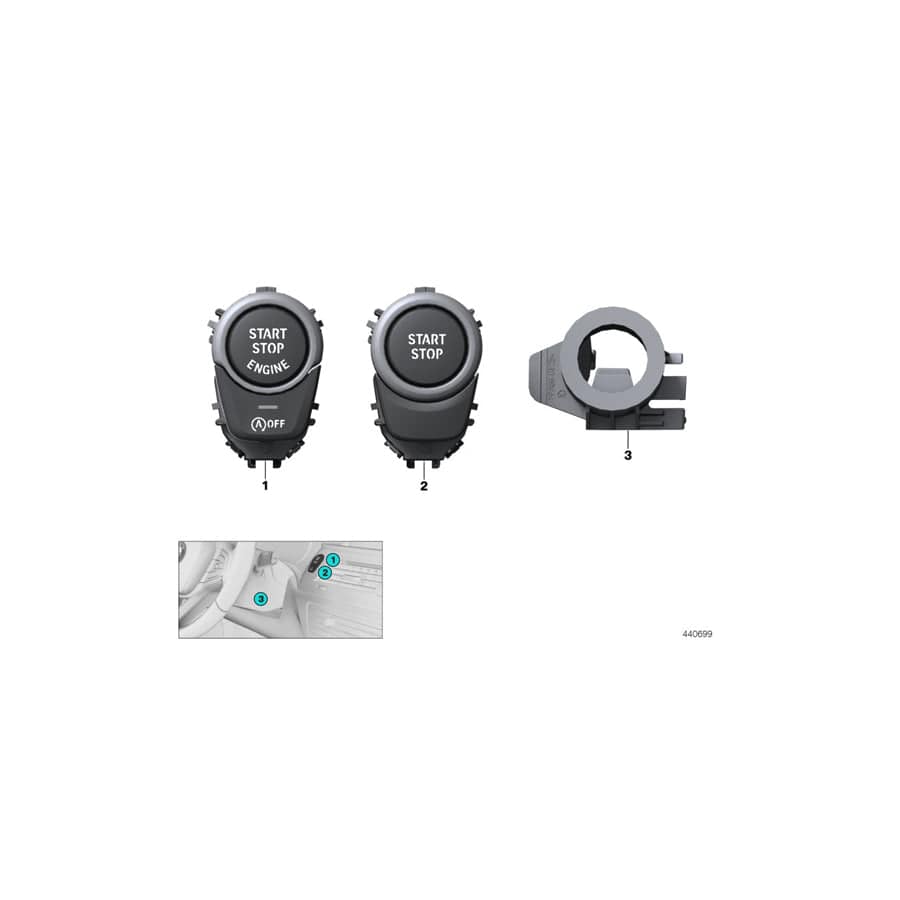 Genuine BMW 61316842093 G01 Starter/Stop Switch (Inc. & X3 30eX) | ML Performance UK Car Parts