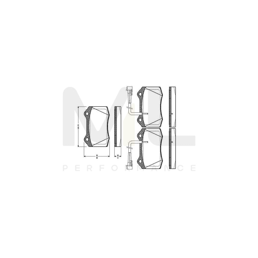 Bosch 0986Tb2243 Brake Pad Set Incl. Wear Warning Contact | ML Performance Car Parts