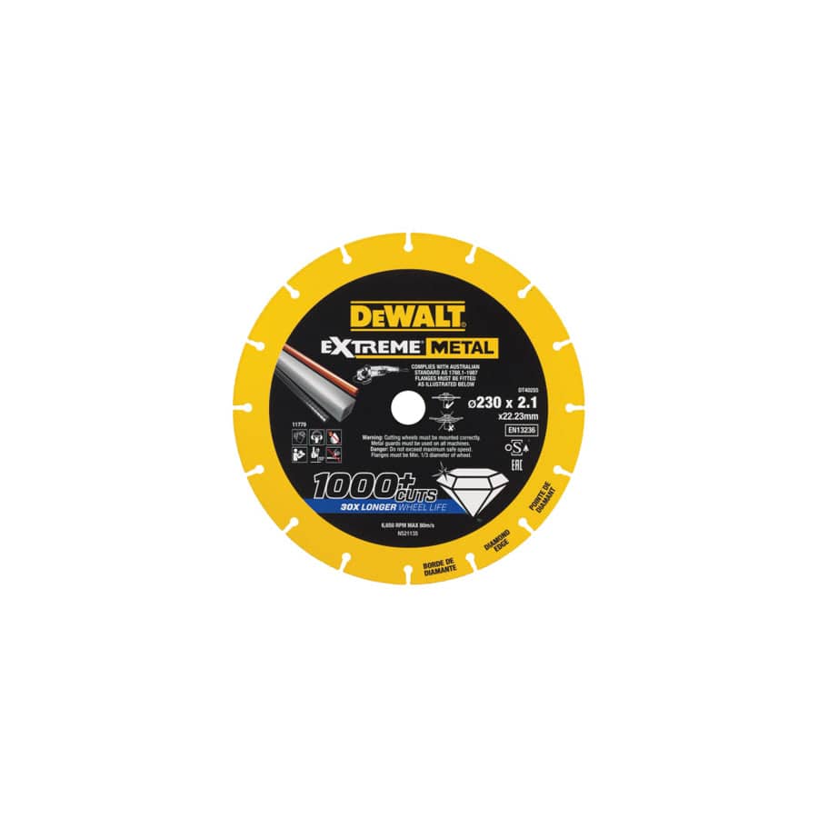 DEWALT DEWDT40255QZ Extreme Metal Cut Off Saw Blade 230 x 22.23 x 2.10mm | ML Performance UK