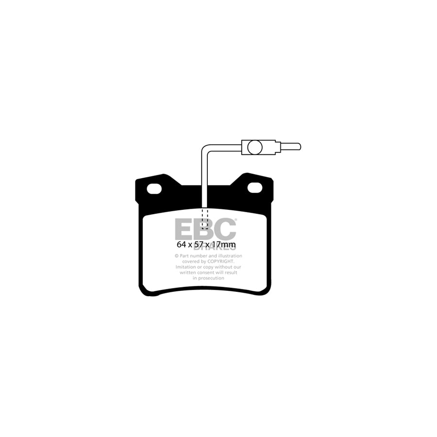 EBC PD01KR633 Peugeot 607 Greenstuff Rear Brake Pad & Plain Disc Kit - ATE Caliper 2 | ML Performance UK Car Parts