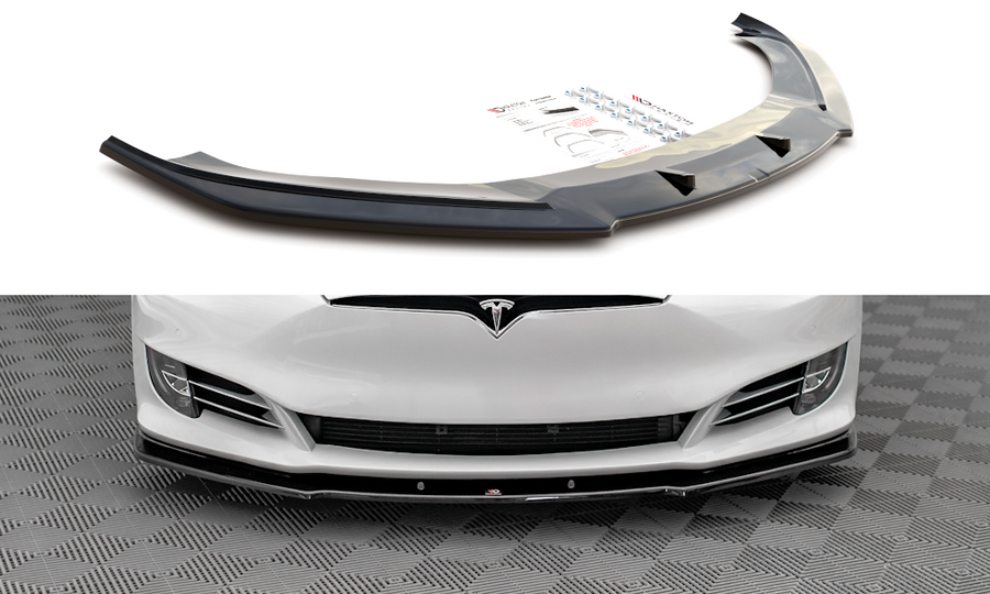 Maxton Design TE-MODELS-1F-FD1T Front Splitter V.1 Tesla Model S (Facelift) | ML Performance UK Car Parts