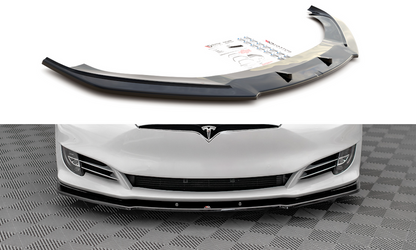 Maxton Design TE-MODELS-1F-FD1T Front Splitter V.1 Tesla Model S (Facelift) | ML Performance UK Car Parts
