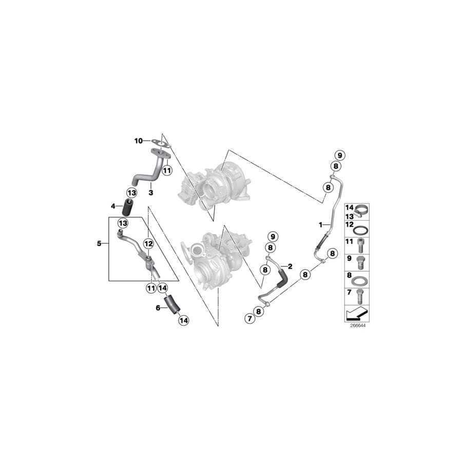 Genuine BMW 11657823282 F32 F10 F31 Oil Pipe (Inc. X1 25dX, 425d & X5 25dX) | ML Performance UK Car Parts