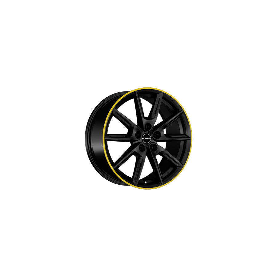 Borbet LX18 8x18 ET48 LX18 80848112566,6BMRY Black Matt Rim Yellow Wheel | ML Performance UK Car Parts