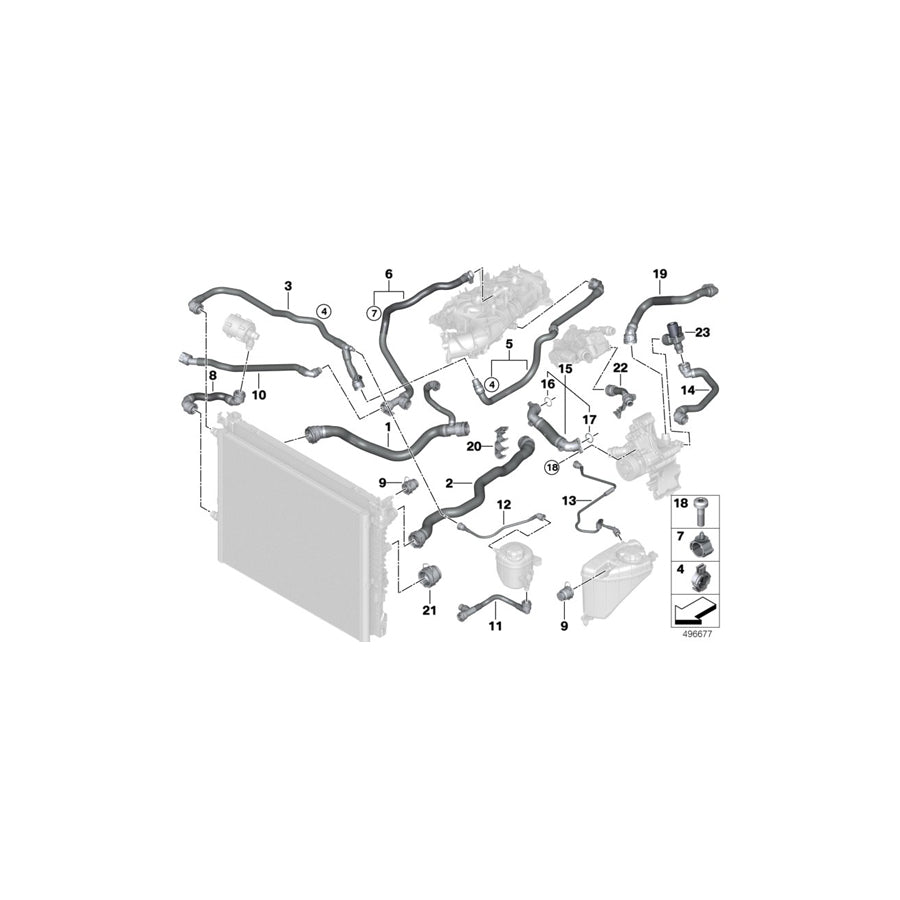 Genuine BMW 17128678494 G32 G30 G12 Hose, Cylinder Head-Expansion Tank (Inc. 530i, 730i & 730Li) | ML Performance UK