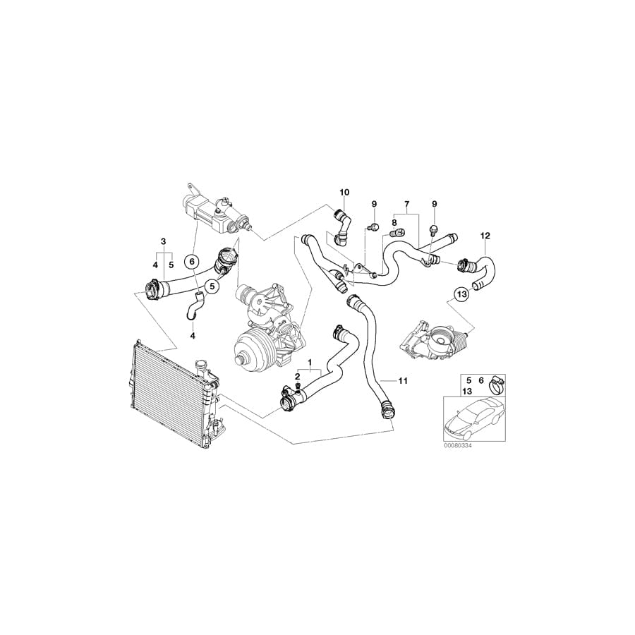 Genuine BMW 11537789719 E46 Water Hose (Inc. 330Cd & 330d) | ML Performance UK Car Parts