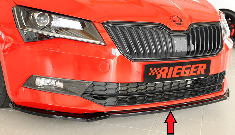 Rieger 00088149 Skoda 3T 3V Superb III Front Splitter - Glossy 