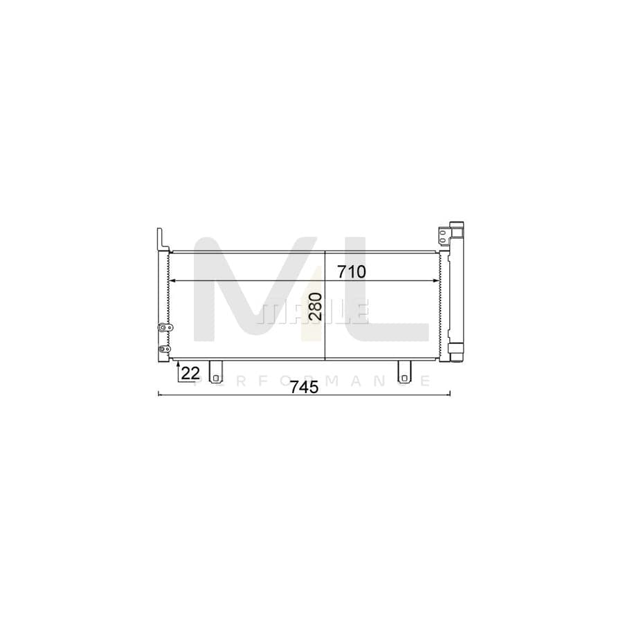 MAHLE ORIGINAL AC 639 000S Air conditioning condenser for TOYOTA Camry VI Saloon (_V4_) with dryer | ML Performance Car Parts