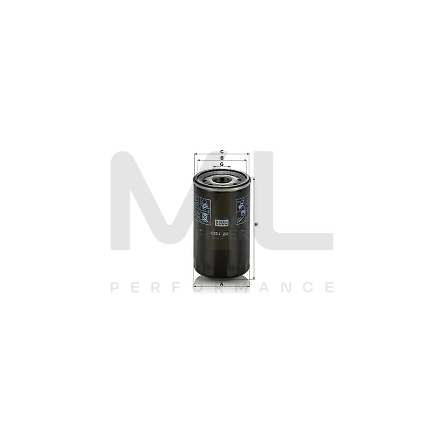 MANN-FILTER WP 1152/1 Oil Filter Spin-on Filter | ML Performance Car Parts