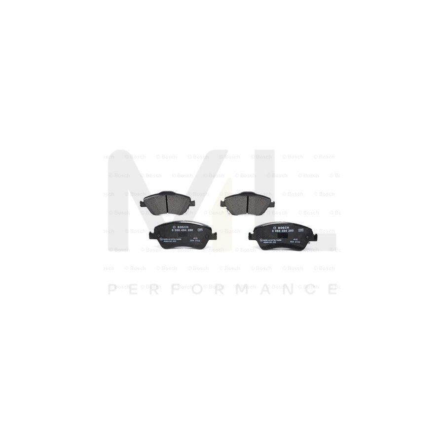 Bosch 0986494260 Brake Pad Set With Acoustic Wear Warning, With Anti-Squeak Plate, With Mounting Manual BP1132 | ML Performance Car Parts