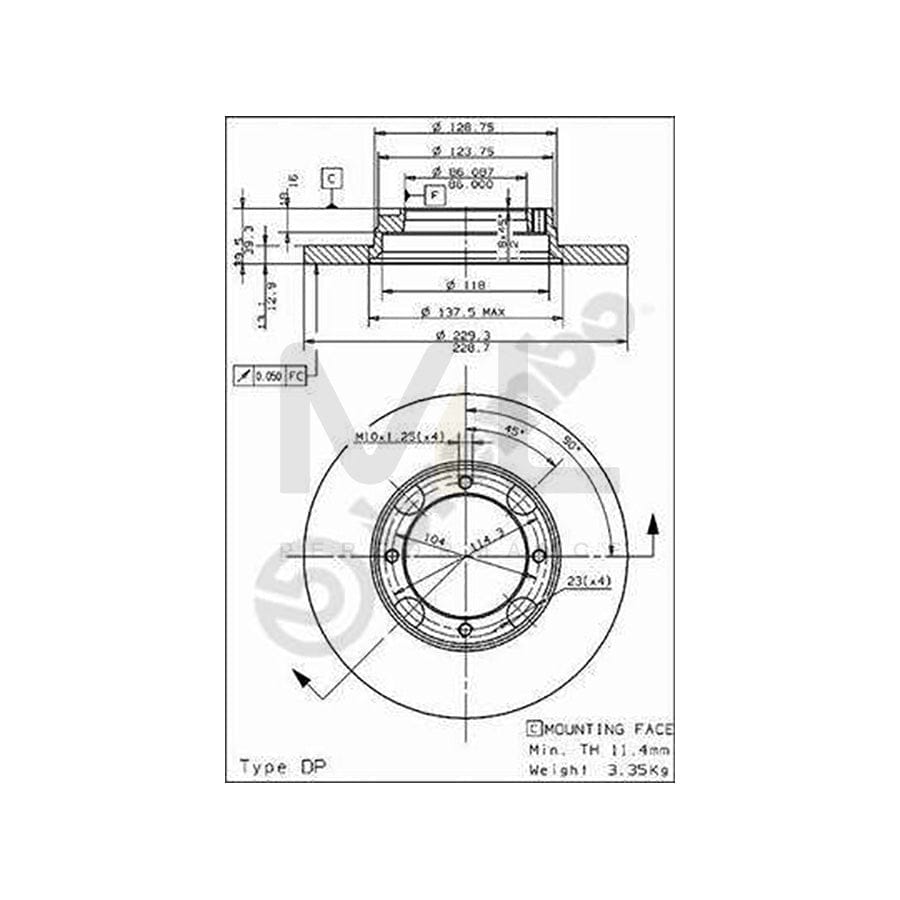 BREMBO 08.4974.10 Brake Disc Solid | ML Performance Car Parts