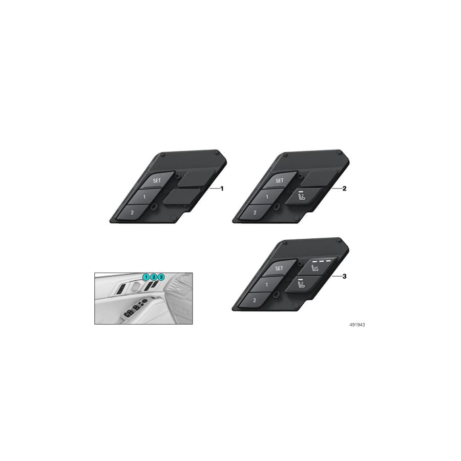 Genuine BMW 61319484679 G05 Operating Facility Seat Functions Left (Inc. X5 40i, X5 25dX & X5 45eX) | ML Performance UK Car Parts