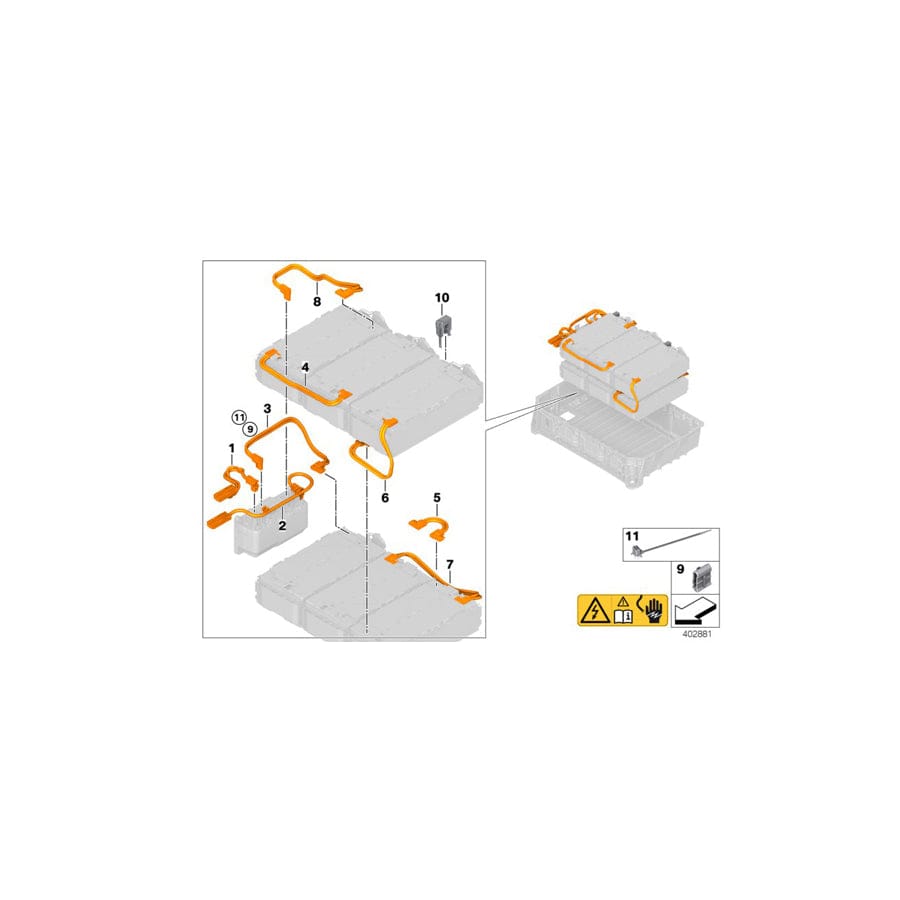 Genuine BMW 61278618442 F15 Hv Battery, Negative Cable (Inc. X5 40eX) | ML Performance UK Car Parts