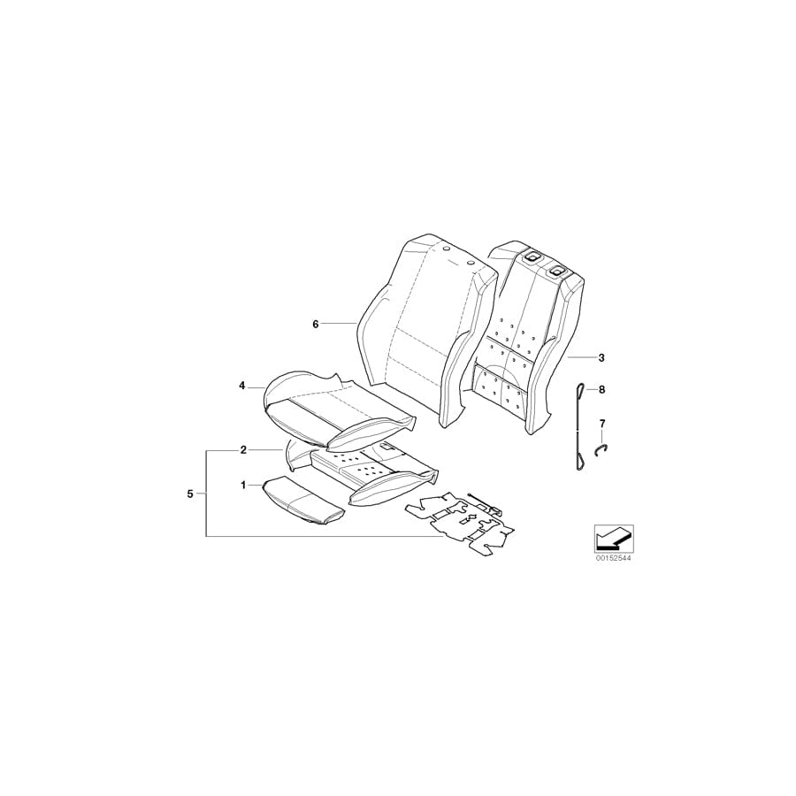 Genuine BMW 52203410492 E83 E83 Seat Cover Leather Left GRAU (Inc. X3 3.0i, X3 2.5i & X3 3.0si) | ML Performance UK Car Parts