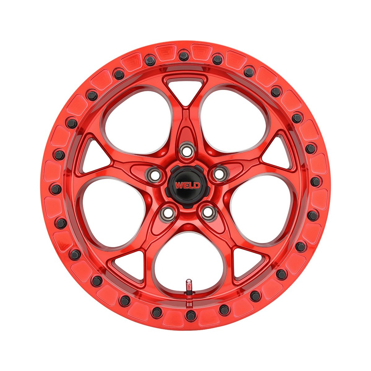 Weld W90679075450 Ledge Beadlock W906 Wheel 17x9 5x127 ET-12 BS4.5 Candy Red - Red