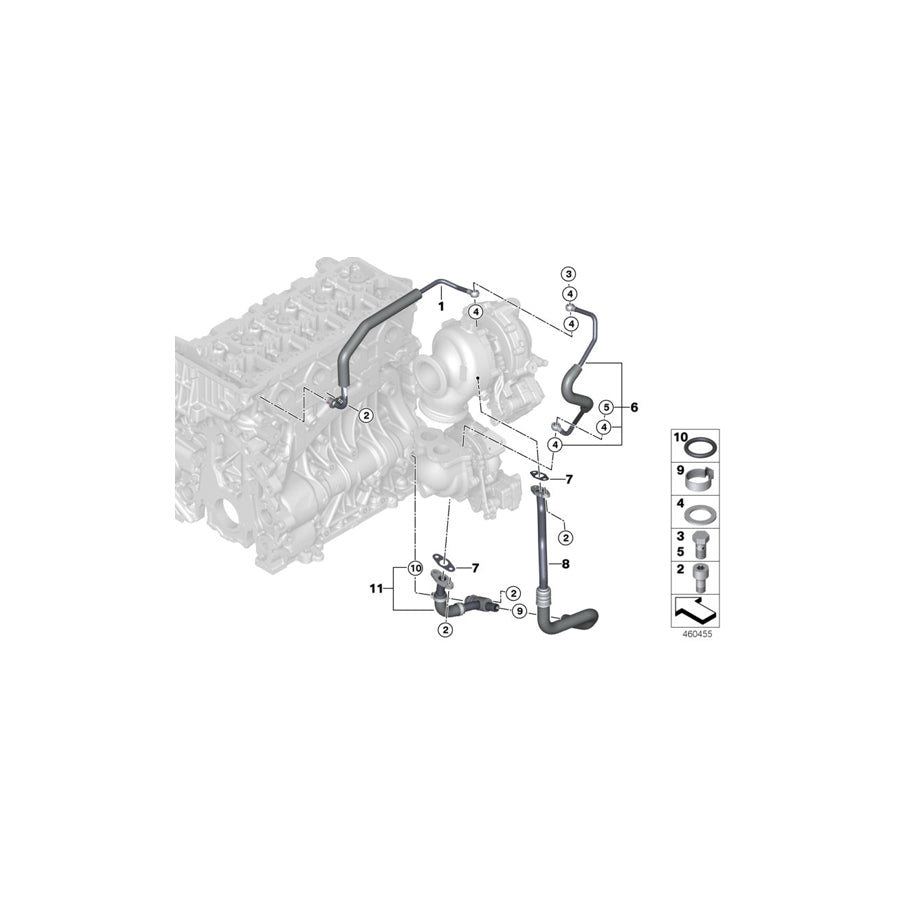 Genuine BMW 11428472393 F48 F39 Oil Pipe (Inc. X1 25dX & X2 25dX) | ML Performance UK Car Parts