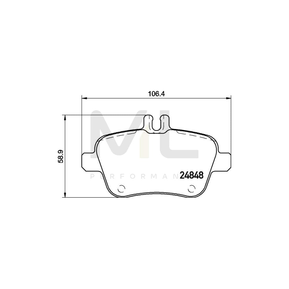 Brembo P 50 140 Brake Pad Set Prepared For Wear Indicator, With Brake Caliper Screws | ML Performance Car Parts