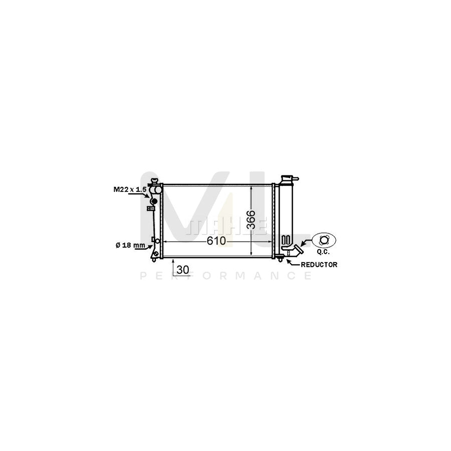 MAHLE ORIGINAL CR 1431 000S Engine radiator with screw, Mechanically jointed cooling fins, Automatic Transmission | ML Performance Car Parts