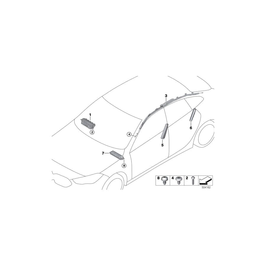 Genuine BMW 72127486333 F44 Side Airbag, Seat, Rear Left (Inc 
