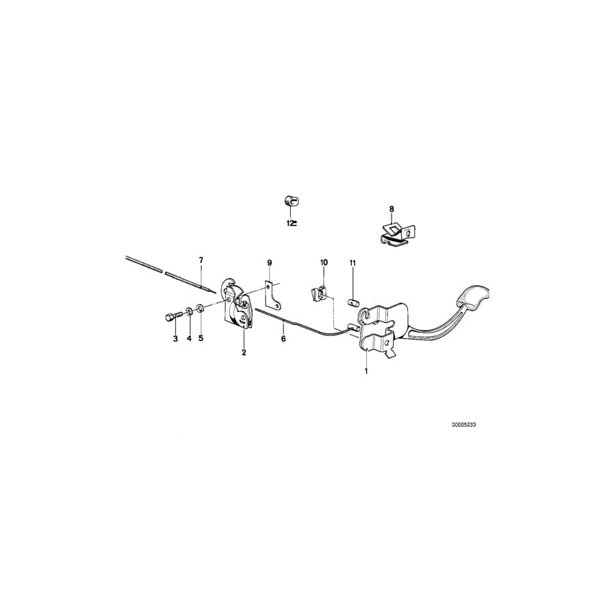 Genuine BMW 51231839767 E24 Bowden Cable (Inc. 633CSi) | ML Performance UK Car Parts